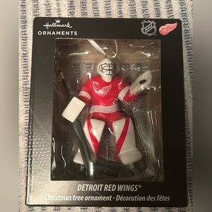 Detroit Red Wings goalie Holiday Ornament - Red and White